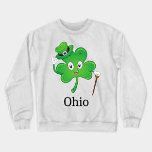 St Patrick&#39;s  Irish Shamrock OHIO, Irish Gift for Wife Crewneck Sweatshirt